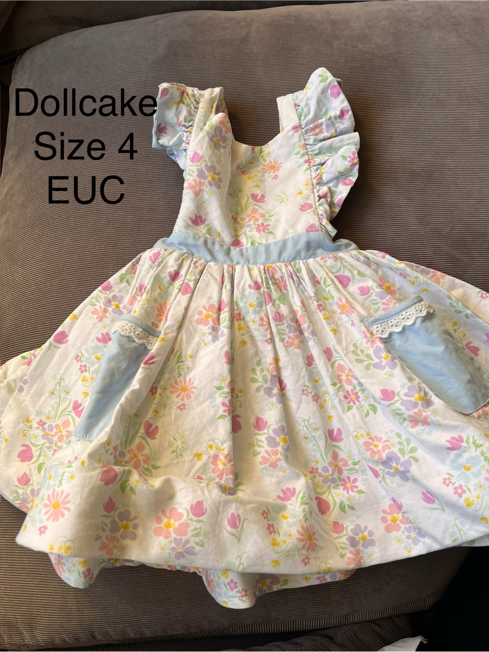 Dollcake Floral Ruffle-Sleeve Dress in Pastel Floral